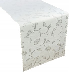 Futó Szalvéta Foltálló Fehér Virágok Rózsa Tulipán 40x80 cm