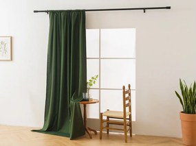 Függöny OXFORD LIGHT 140x250 cm, sötétzöld Felfüggesztés: Fém gyűrűk