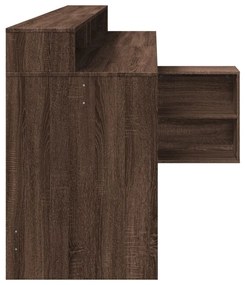 barna tölgy színű szerelt fa íróasztal LED-ekkel 200x104x91 cm