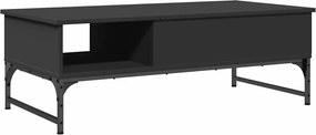 vidaXL fekete szerelt fa és fém dohányzóasztal 100 x 50 x 35 cm