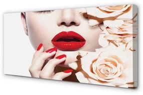 Canvas képek Roses vörös ajkak nő 140x70 cm