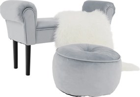 Lóca, Velvet szövet, világosszürke /fekete, BURDA