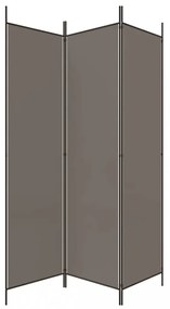 3 paneles antracitszürke szövet térelválasztó 150 x 220 cm