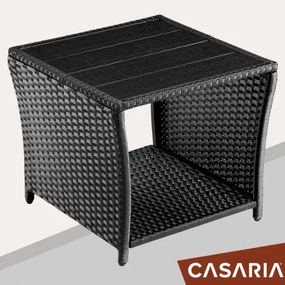 Casaria® Vedis rattan asztal 45x45x40cm - fekete