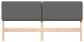 Kárpitozott fejtámla fejtámlával Barna és Világosszürke 200 cm