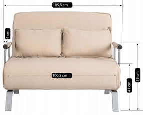 Kétszemélyes Ágyazható Kanapé Bézs Színben. BART 2