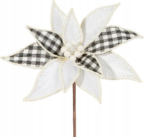 Karácsonyfadísz virág fehér dekoratív nádhoz 30X15 cm Eurofirany