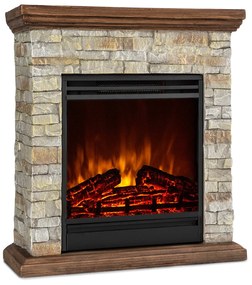 Klarstein Etna, elektromos kandalló, 1800 W, heti időzítő, távirányító, szürke/barna
