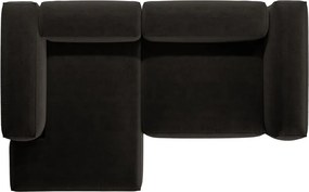 Fekete sarokkanapé (bal oldali-heverő résszel) Bergamo – Cosmopolitan Design