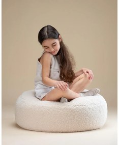 Krémszínű buklé gyerek babzsákfotel Round – Wigiwama