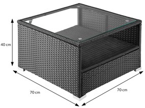 Deuba Kerti rattan garnitúra Rouen - fekete/antracit párnákkal