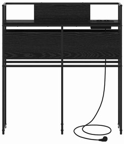 Tároló fejtámla polcokkal fejtámlával Musta tammi 90 cm Faanyag