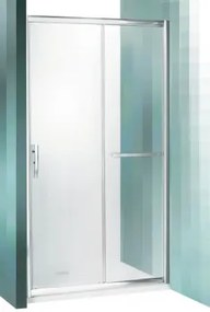 Roltechnik PXD2N tolóajtós zuhanyajtó két fal közé ragyogó profillal, átlátszó üveggel 120 cm