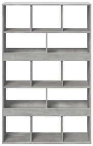 betonszürke szerelt fa könyvespolc 100 x 33 x 156,5 cm