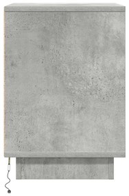 2 db betonszürke éjjeliszekrény LED-fényekkel 38x34x50 cm