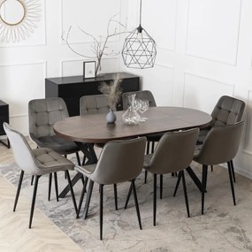 Bővíthető Étkezőasztal Dió/Fekete Színben. DORIAN 80-160 cm