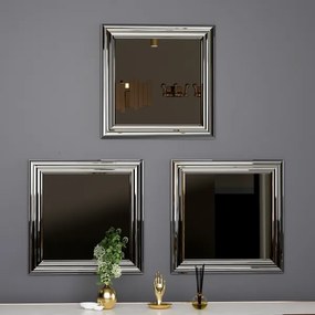 KÉSZLET 3x Fali tükör OTTO 40x40 cm ezüst