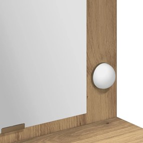 Sminkasztal LED fényekkel Mesterséges tölgyből, 100x41x135 cm