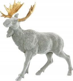 JĂĄvorszarvas Figura BĂĄrsony SzĂŒrke szĂnben nappaliba karĂĄcsonyi ajĂĄndĂ©k nagy 42cm