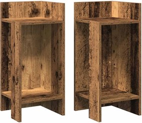 vidaXL 2 db antik fa színű kisasztal polccal 25,5 x 27 x 60 cm