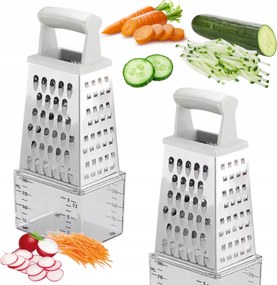 Négyoldalas Konyhai Reszelő Tescoma Solid Acél Mérőpohárral