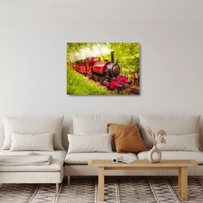 Egy gőzvonat képe (üvegen) (70x50 cm)