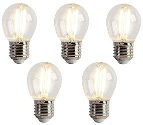 5 db E27 LED izzó szett P45 átlátszó 2W 200lm 2700K