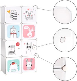 Gyerek moduláris szekrény, szürke/gyerek minta, ATREY