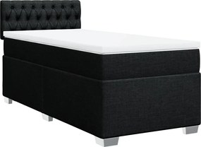 vidaXL fekete szövet rugós ágy matraccal 100 x 200 cm