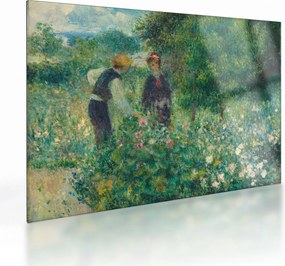 Üveg kép - Auguste Renoir, Picking Flowers, reprodukciók (70x50 cm)