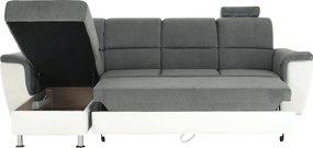 Kissarok, textilbőr fehér/szövet szürke, balos, SANTIAGO