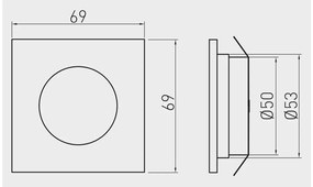 LED Lámpatest, MARBELLA 3-as szett, meleg fehér, 69*69mm, 12V, 80lm, 4,5W, kábellel, csatlakozóval
