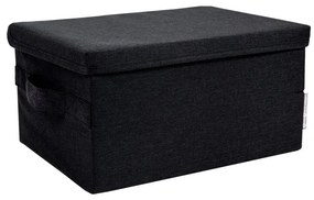 Fekete fedeles textil tárolódoboz 35x19x26 cm Soft Storage – Bigso Box of Sweden