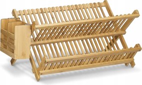 Bambusz Szárító Csepegtető Edény Konyhai Tálcával