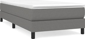 vidaXL sötétszürke szövet rugós ágy matraccal 100 x 200 cm