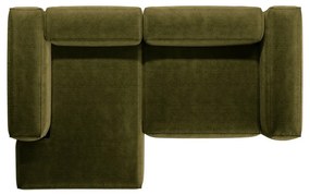 Zöld kordbársony sarokkanapé (bal oldali-heverő résszel) Bergano – Cosmopolitan Design