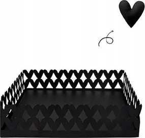 Szalvétatartó Fém Fekete Szívek Bastion Collection