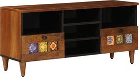 vidaXL TV szekrény fiókkal Dió 100 x 33 x 46 cm Tömör Mangófát