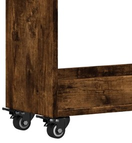 füstös tölgy színű szerelt fa szekrény kerekekkel 60x22x79 cm