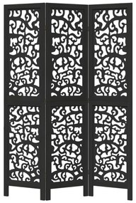 3 paneles fekete tömör császárfa térelválasztó