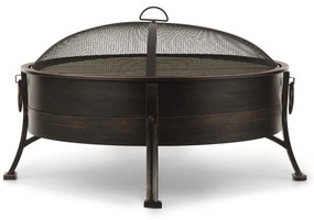 Catania, 2 az 1-ben tűzrakóhely, Ø 80cm szikrafogó, Ø 70cm grill, acél, antik hatás