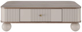 Vesper 103x60 cm-es kasmír / diófa / arany fogantyúk fiókkal / gömb alakú lábak