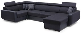 Sarokkanapé Istar U (fekete) (B). 630092