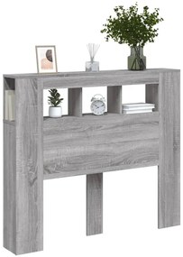 szürke sonoma szerelt fa LED-es fejtámla 120 x 18,5 x 103,5 cm