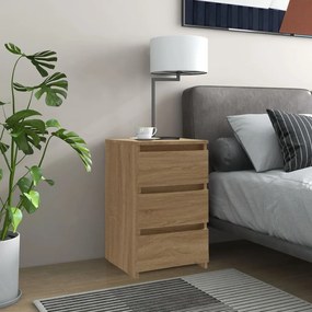 2 db sonoma tölgy színű szerelt fa éjjeliszekrény 40x35x62,5 cm
