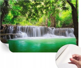 Öntapadós tapéta Divatos 3D fali ragasztó Erdei vízesés 104x70 cm