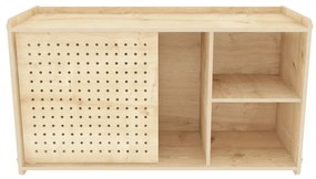 Natúr színű fali könyvespolc tölgyfa dekorral 65x30 cm Sima – Kalune Design