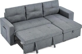 Catini PORTIVA univerzális sarokkanapé tárolóval és USB-csatlakozóval, szürke