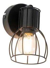 Modern fekete acél spotlámpa állítható - Botu