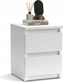 Szekrény Komód Éjjeli Asztal 2 Fiók MS3 Fehér